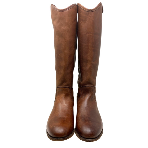 NEW Frye Melissa Button Tall Equestrian Riding Boots Sz 6 Cognac Oiled Leather - Picture 6 of 13